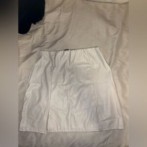 White Leather Skirt